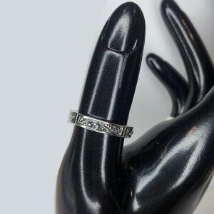 LOIS HILL Sterling Silver Narrow Band Ring w Granulated Scroll Design Sz 7-3/4
